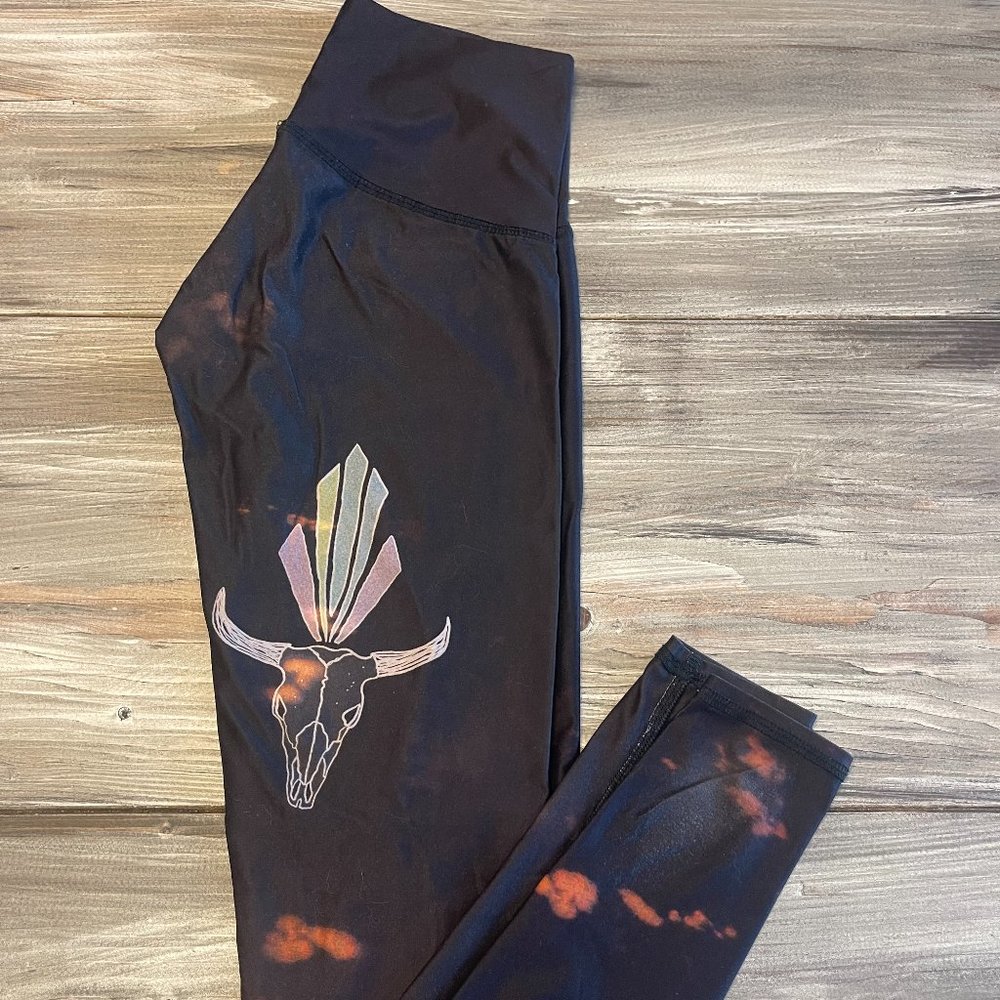 Teeki Cow Skull Yoga Pants